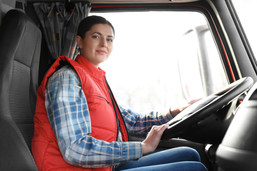 Conductrice camion souffleur